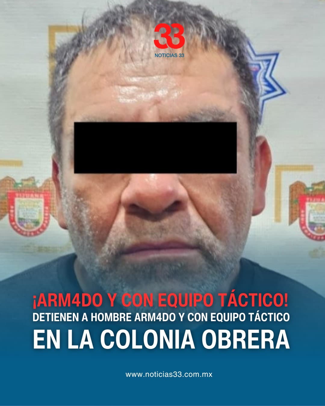 Asegura Policía Municipal de Tijuana a un hombre arm4do y con equipo táctico en la colonia Obrera