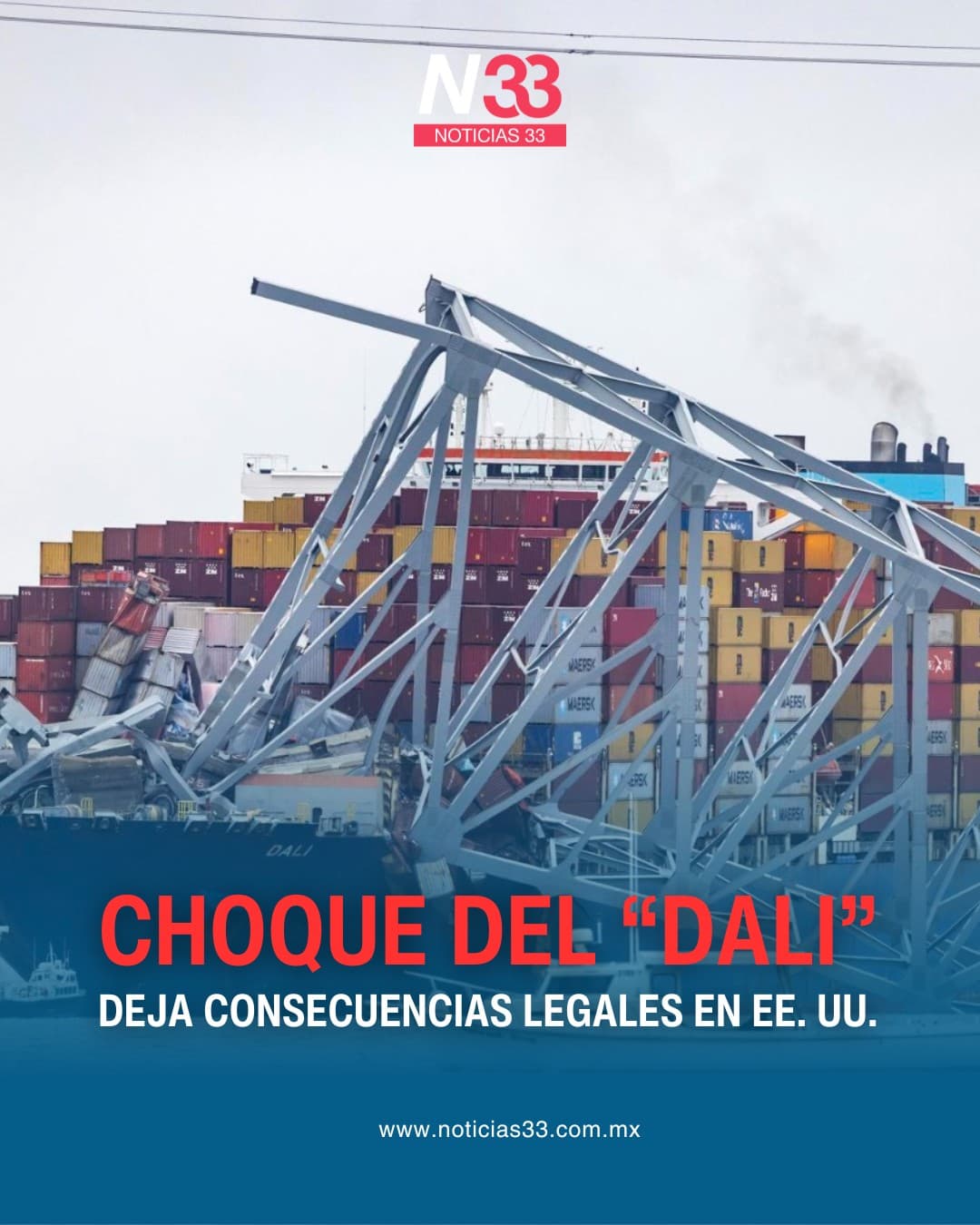Presentan cargos por colapso del puente de Baltimore en 2024